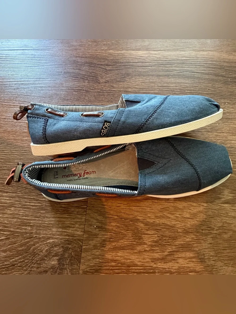 Skechers by Bob’s- Navy Canvas Slip-On Loafers Size 8.5